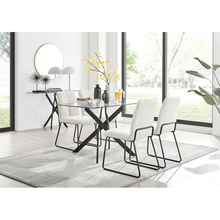 White metal dining chairs store set of 4